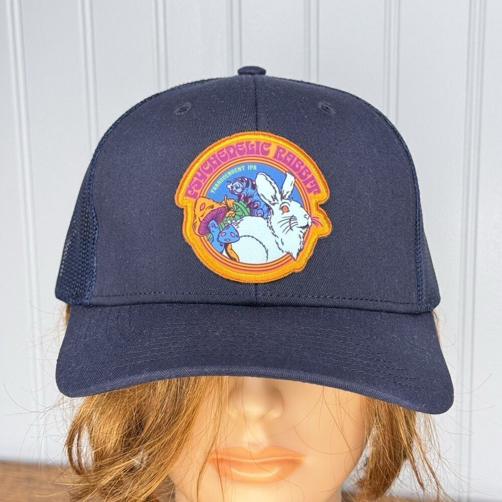Psychedelic Rabbits transcendent ipa hat Hat Cap Hit Bunnies One Size